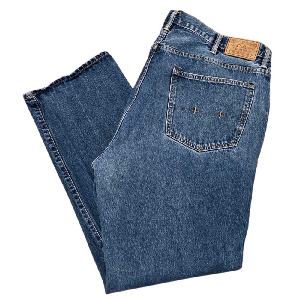 Polo Ralph Lauren Blue Jeans Hampton Straight Denim Mens Pants 44Bx30 Actual